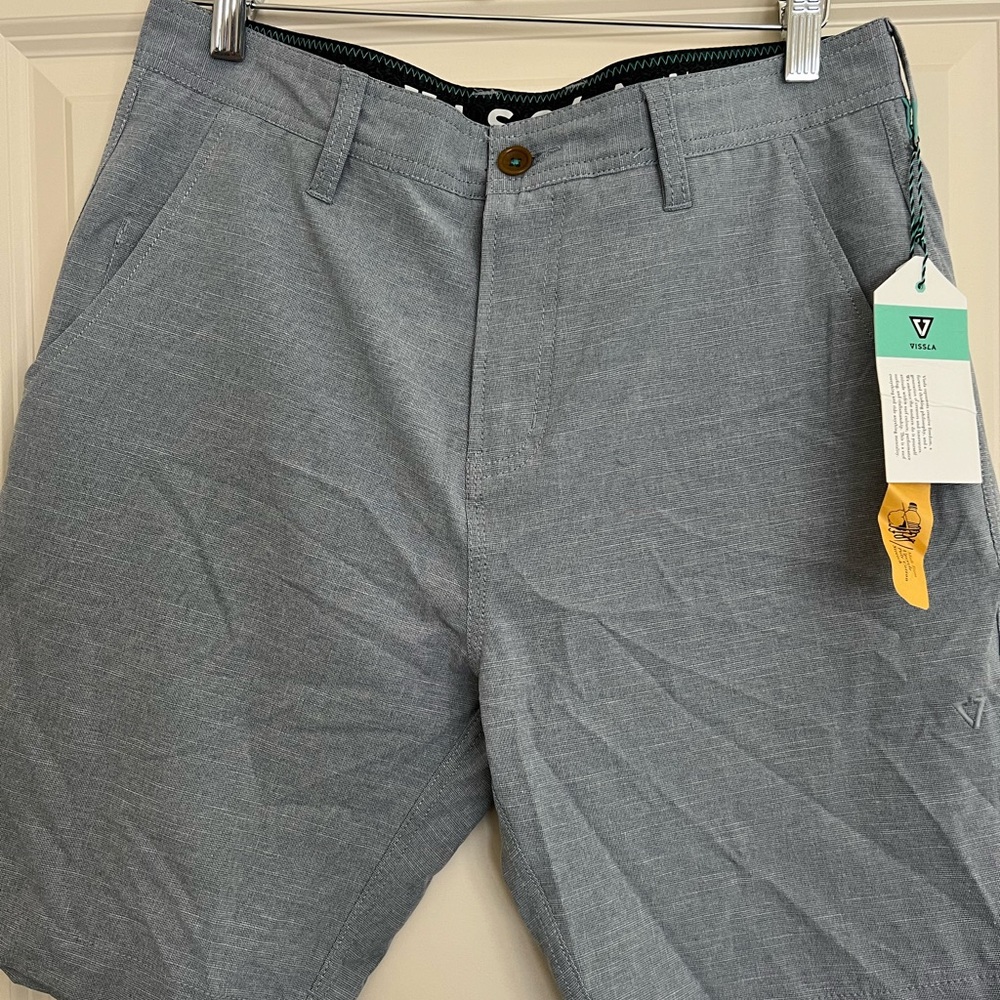NWT Vissla Fin Rope Hybrid Shorts Blue Size 31